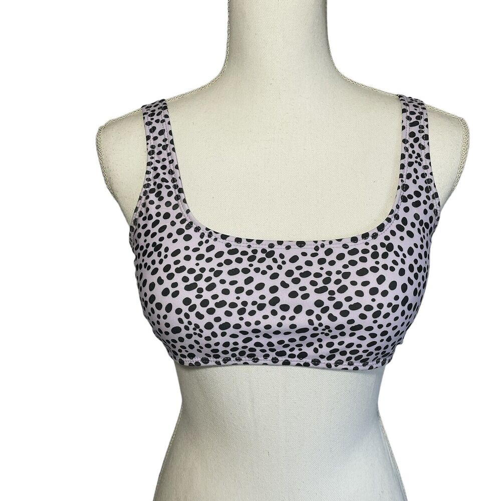 Shein Women's Size M Purple & Black Animal Print Bikini Top - New Without Tags